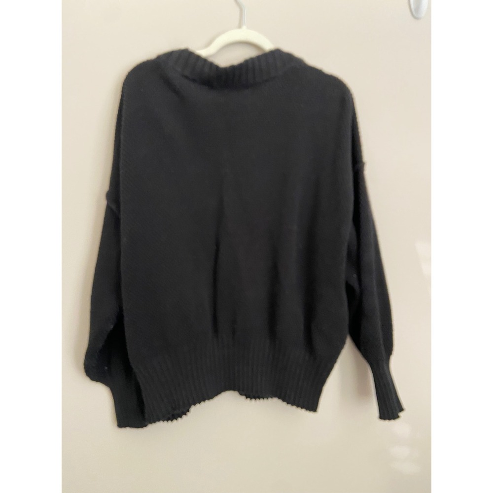 FP Beach Free People Hailee Black Textured Knit Sweater & Jogger Set Size XL - Picture 5 of 6